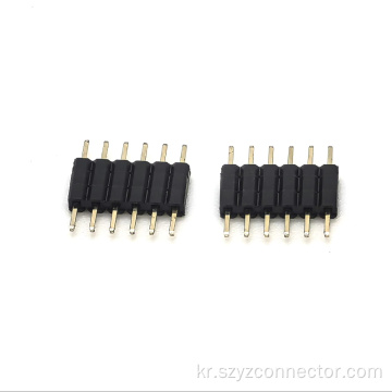 2.0mm 피치 핀 헤더 커넥터 단일 행 직선 SQ0.5mm H5.5mm 3 배 층 플라스틱 1*6p